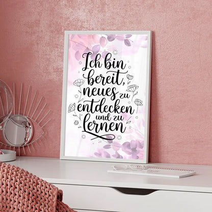 Affirmationsposter Ich bin bereit Neues zu entdecken