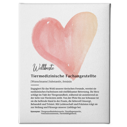 Leinwand Definition Tiermedizinische Fachangestellte mit Namen Geschenkidee