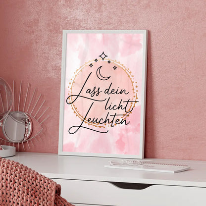 Affirmations Poster Lass dein Licht leuchten für dein Zuhause
