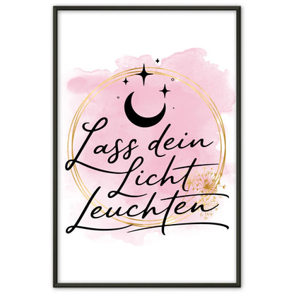 Affirmationsposter Lass dein Licht leuchten positiv gestalten