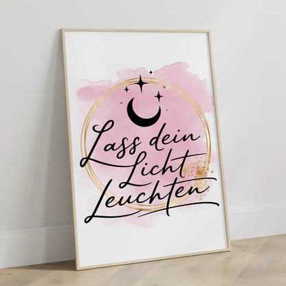 Affirmationsposter Lass dein Licht leuchten positiv gestalten