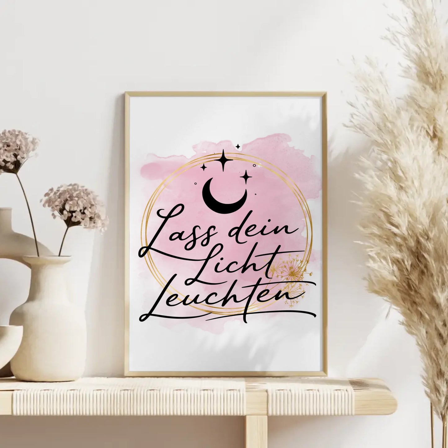 Affirmationsposter Lass dein Licht leuchten positiv gestalten
