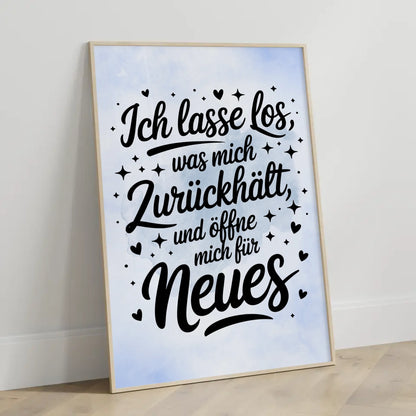 Affirmations Poster Ich lasse los und öffne mich für Neues