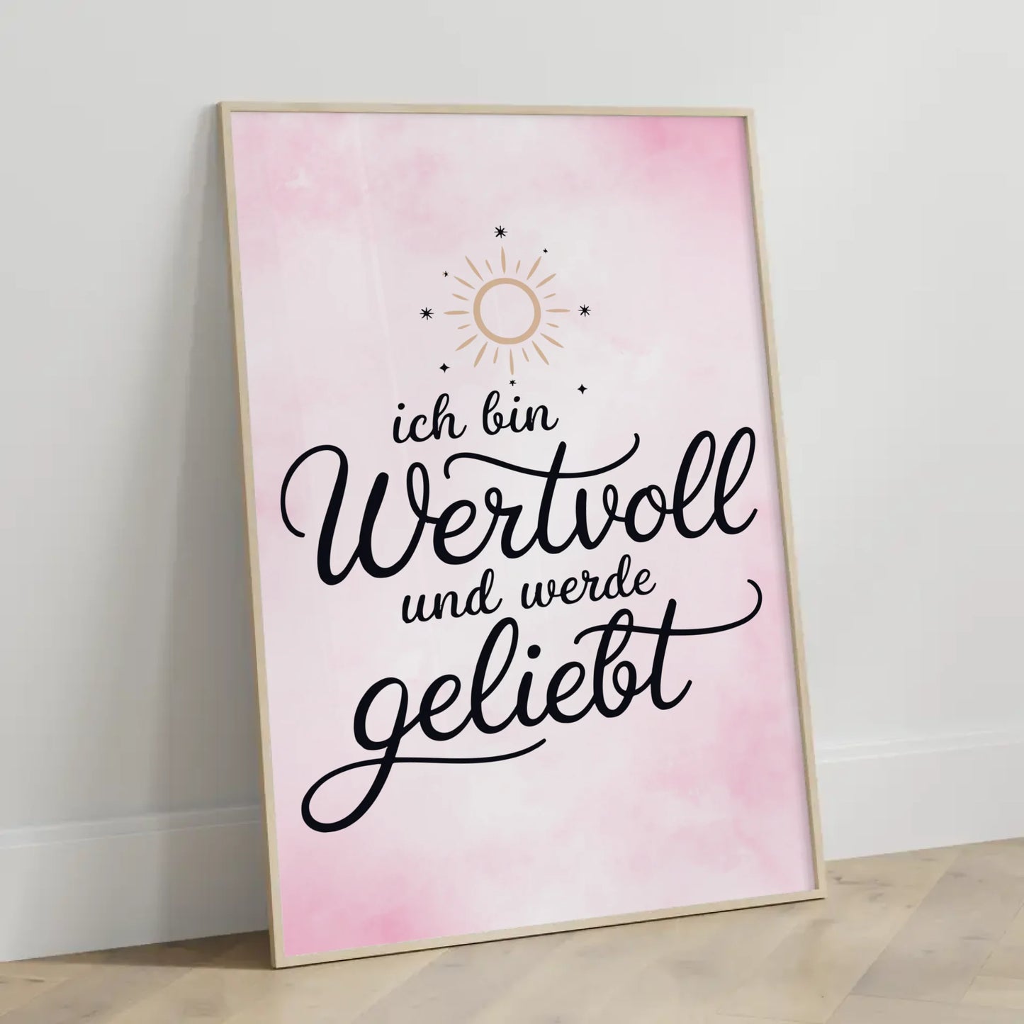 Affirmationsposter Ich bin wertvoll und werde geliebt positiv