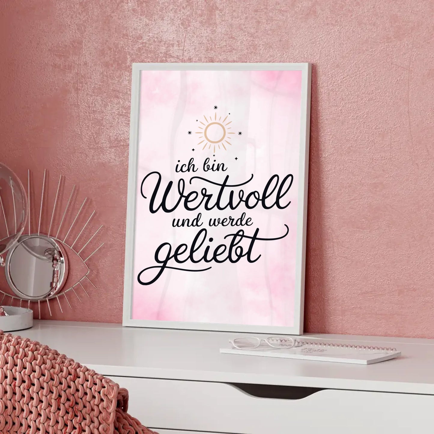 Affirmationsposter Ich bin wertvoll und werde geliebt positiv