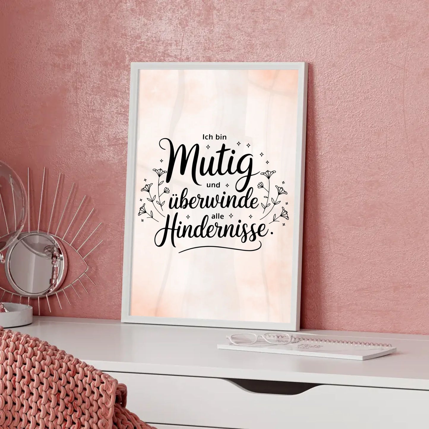 Affirmations Poster Ich bin mutig überwinde Hindernisse