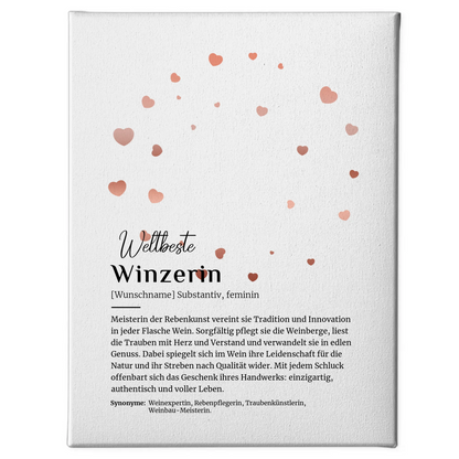 Leinwand Definition Winzerin mit Namen Geschenkidee Personalisiert