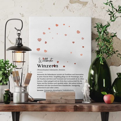 Leinwand Definition Winzerin mit Namen Geschenkidee Personalisiert