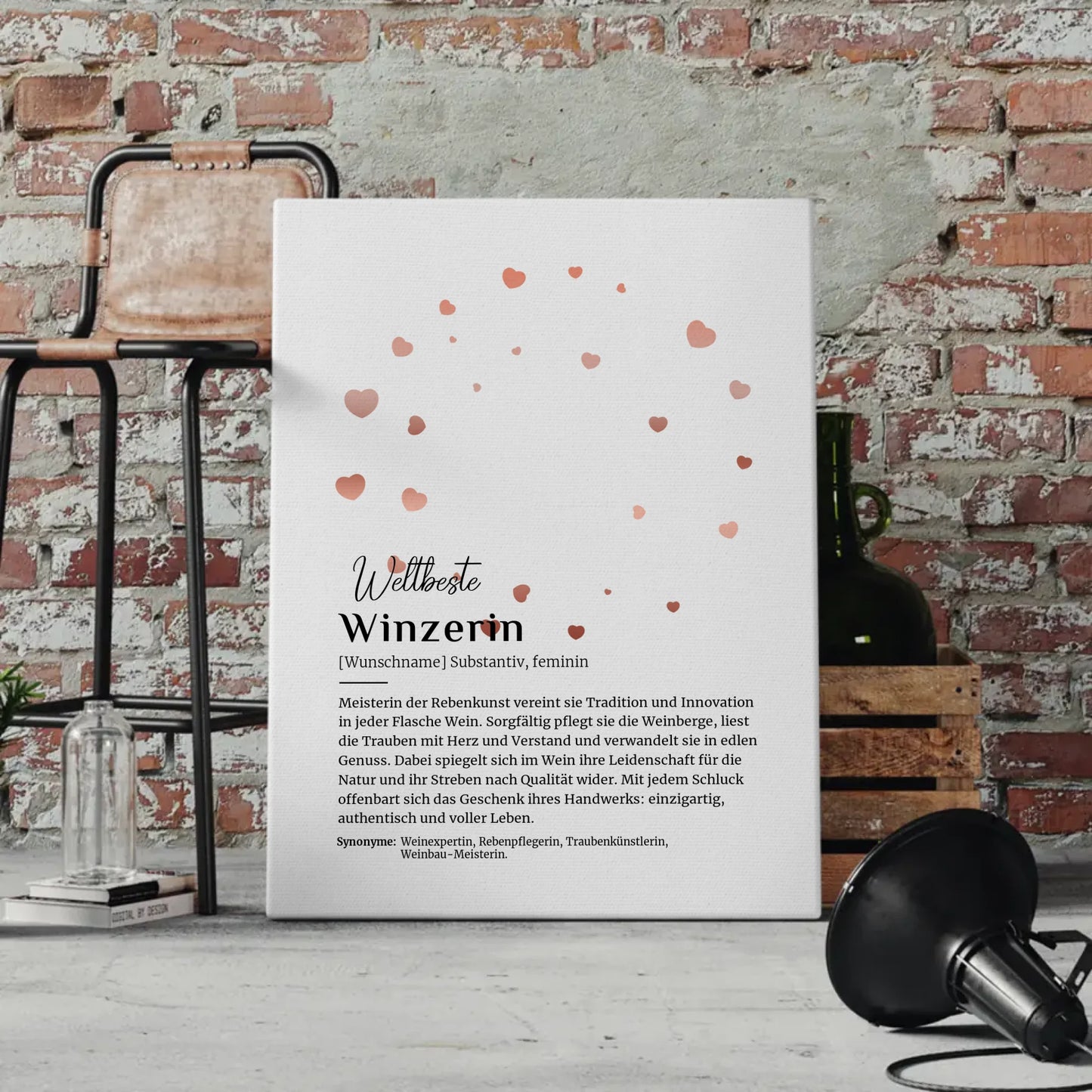 Leinwand Definition Winzerin mit Namen Geschenkidee Personalisiert