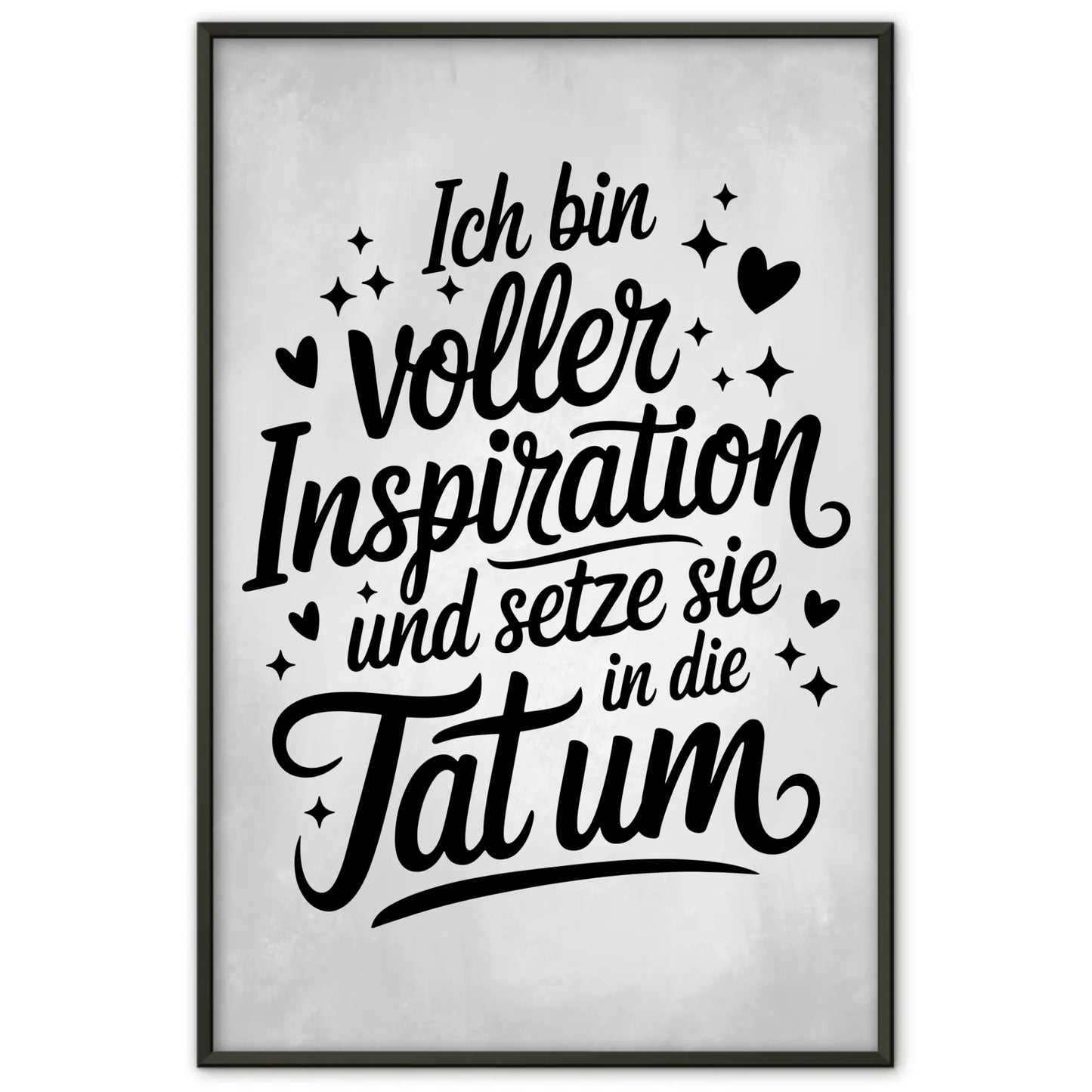 Affirmationsposter Ich bin voller Inspiration positiv gestalten