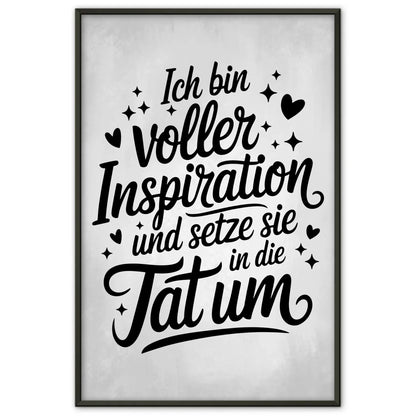 Affirmationsposter Ich bin voller Inspiration positiv gestalten