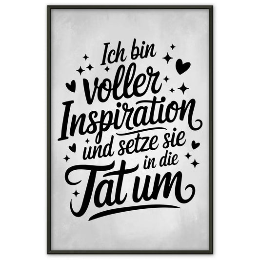Affirmationsposter Ich bin voller Inspiration positiv gestalten