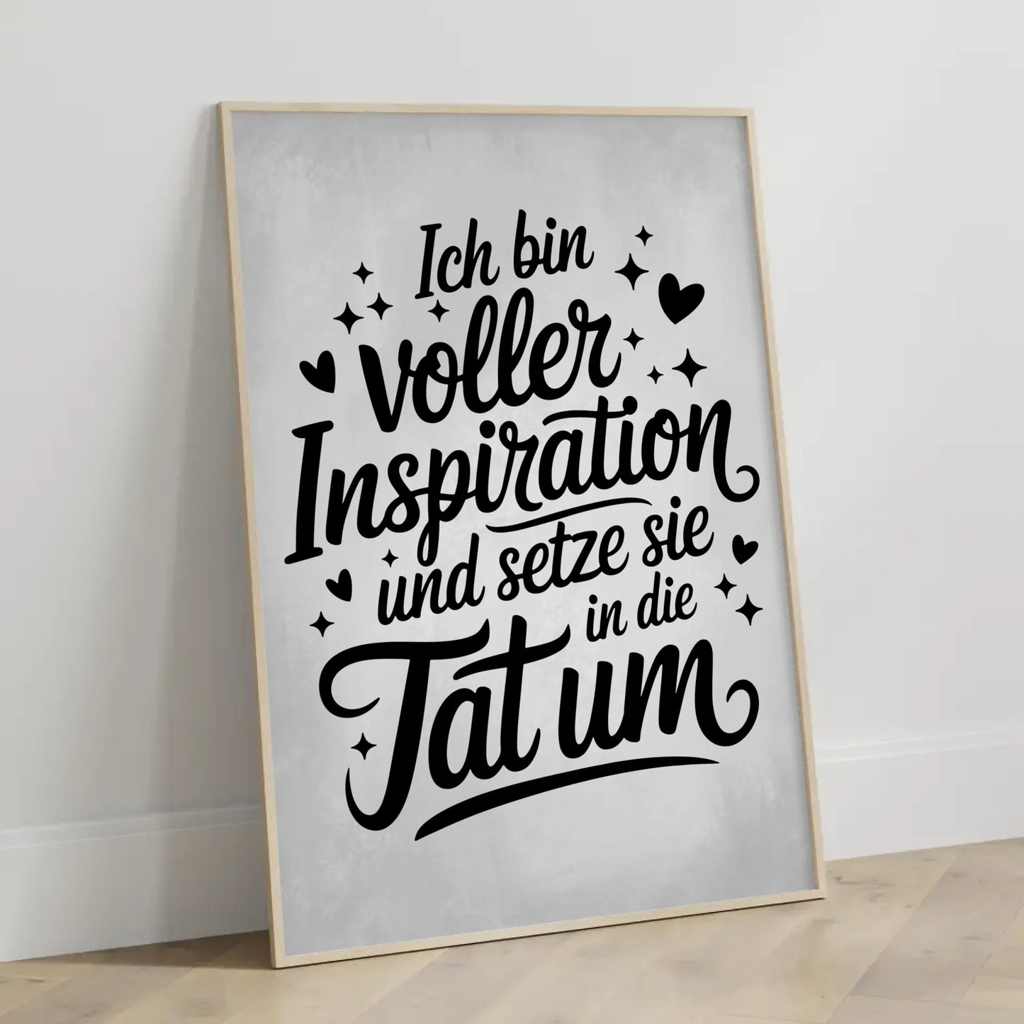Affirmationsposter Ich bin voller Inspiration positiv gestalten