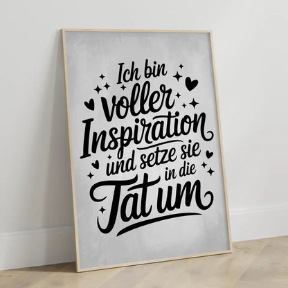 Affirmationsposter Ich bin voller Inspiration positiv gestalten