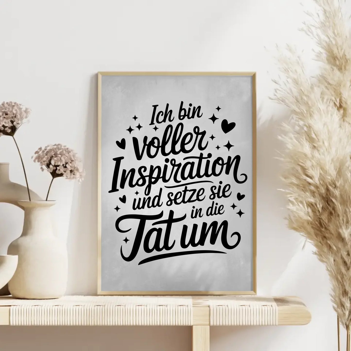 Affirmationsposter Ich bin voller Inspiration positiv gestalten