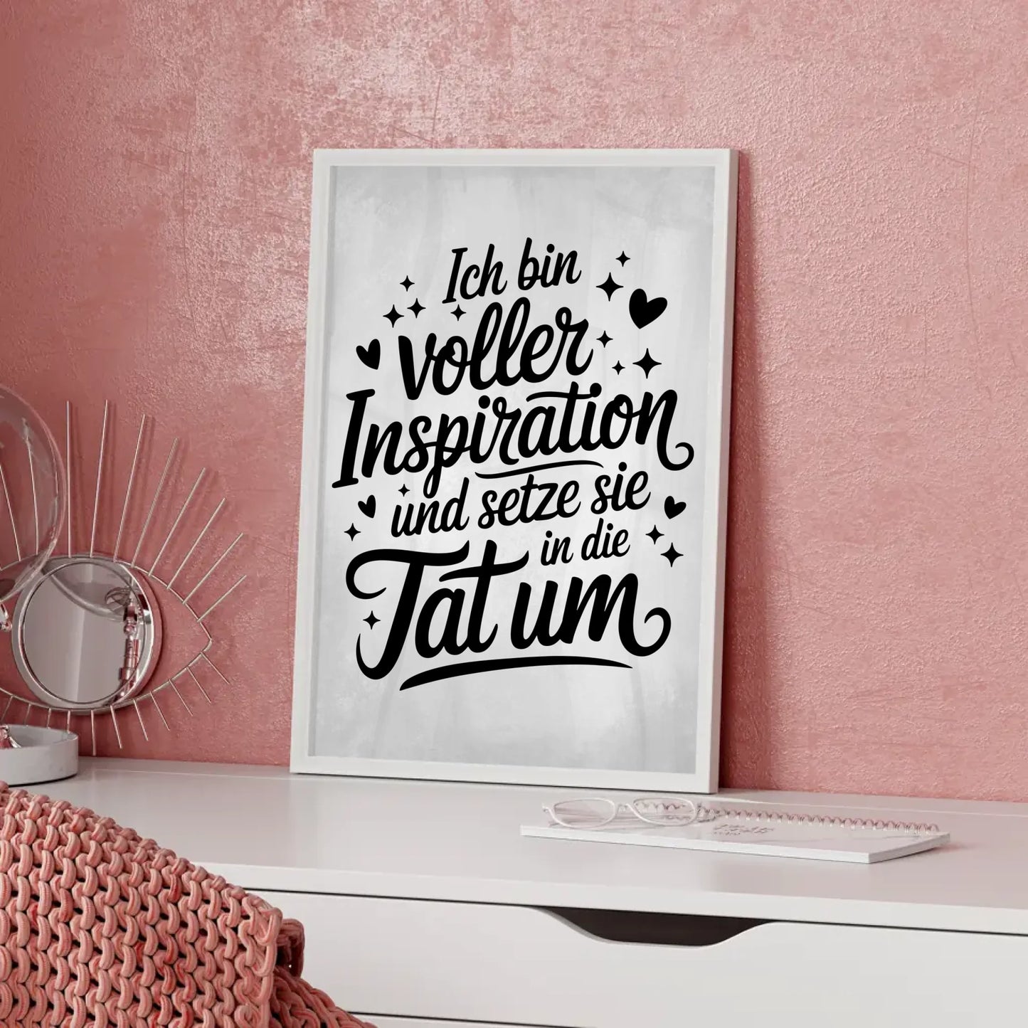 Affirmationsposter Ich bin voller Inspiration positiv gestalten