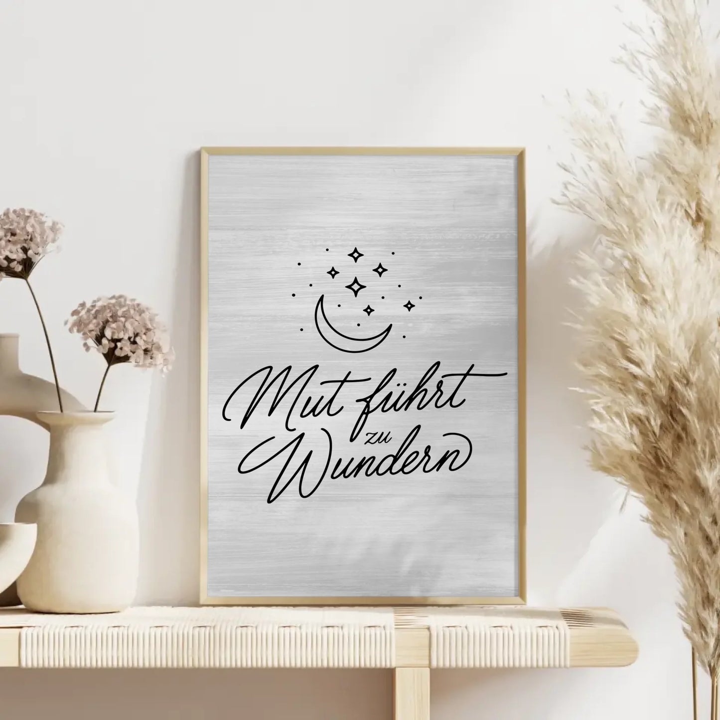 Affirmationsposter Mut führt zu Wundern positiv