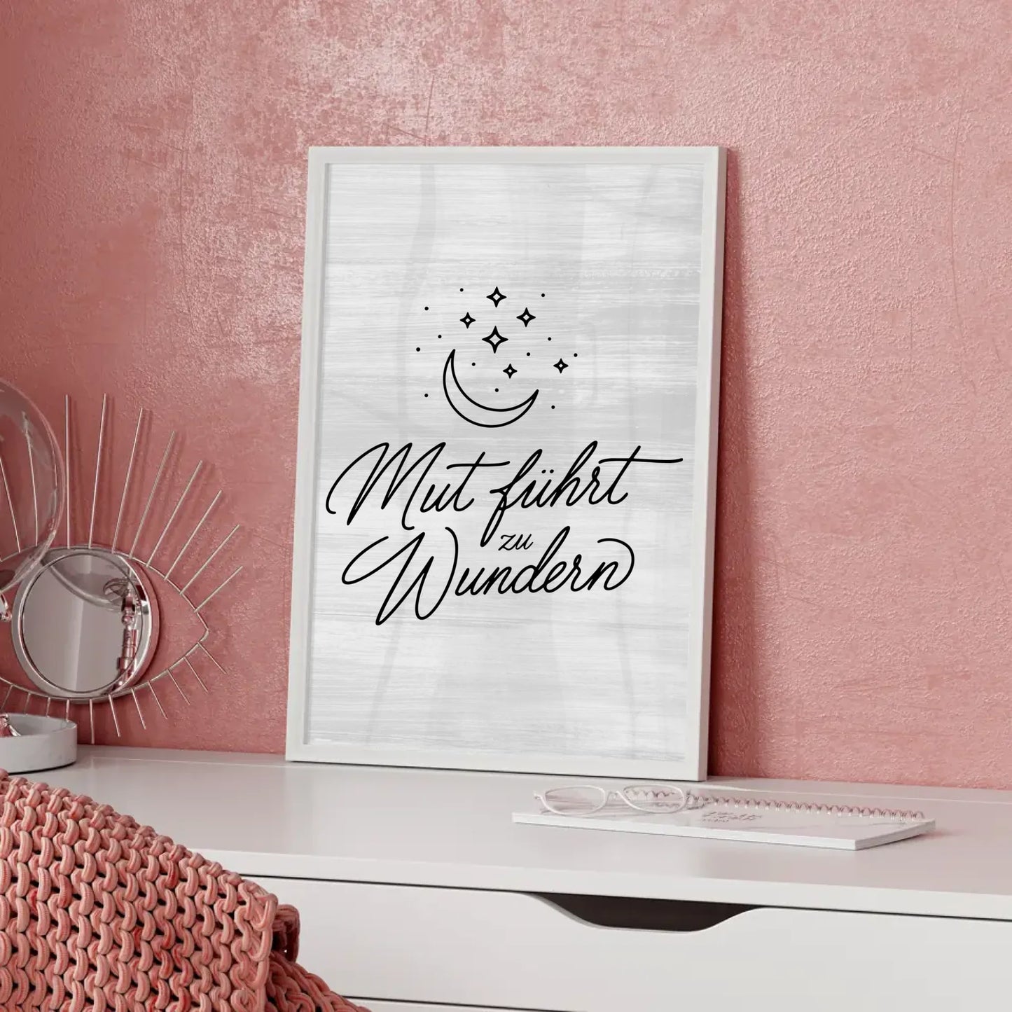 Affirmationsposter Mut führt zu Wundern positiv