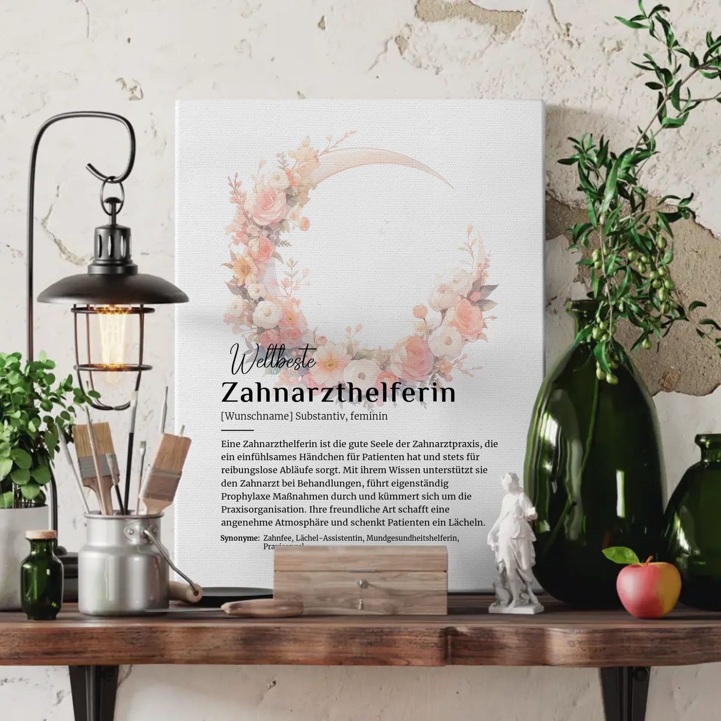 Leinwand Definition Zahnarzthelferin mit Namen Geschenkidee