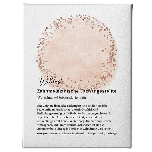 Leinwand Definition Zahnmedizinische Fachangestellte mit Namen Geschenk