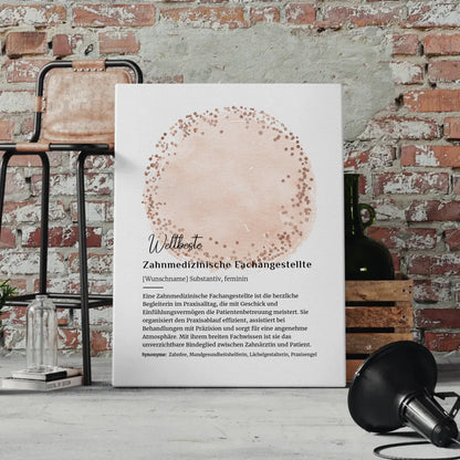 Leinwand Definition Zahnmedizinische Fachangestellte mit Namen Geschenk