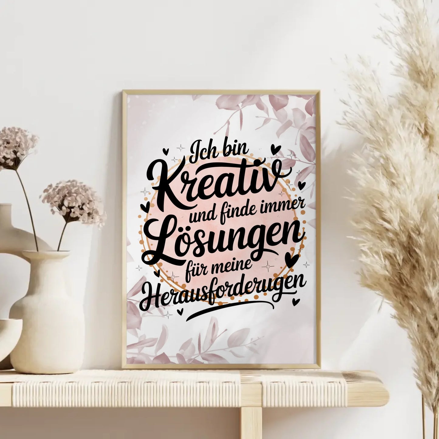 Affirmationsposter Ich bin kreativ positiv Lösungen finden