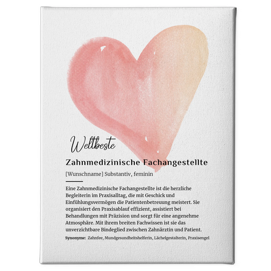 Leinwand Definition Kosmetikerin mit Namen Geschenkidee