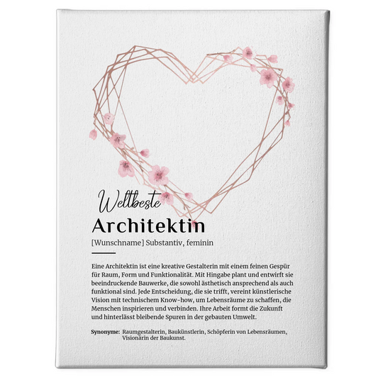Leinwand Definition Architektin Architektur mit Namen Geschenk