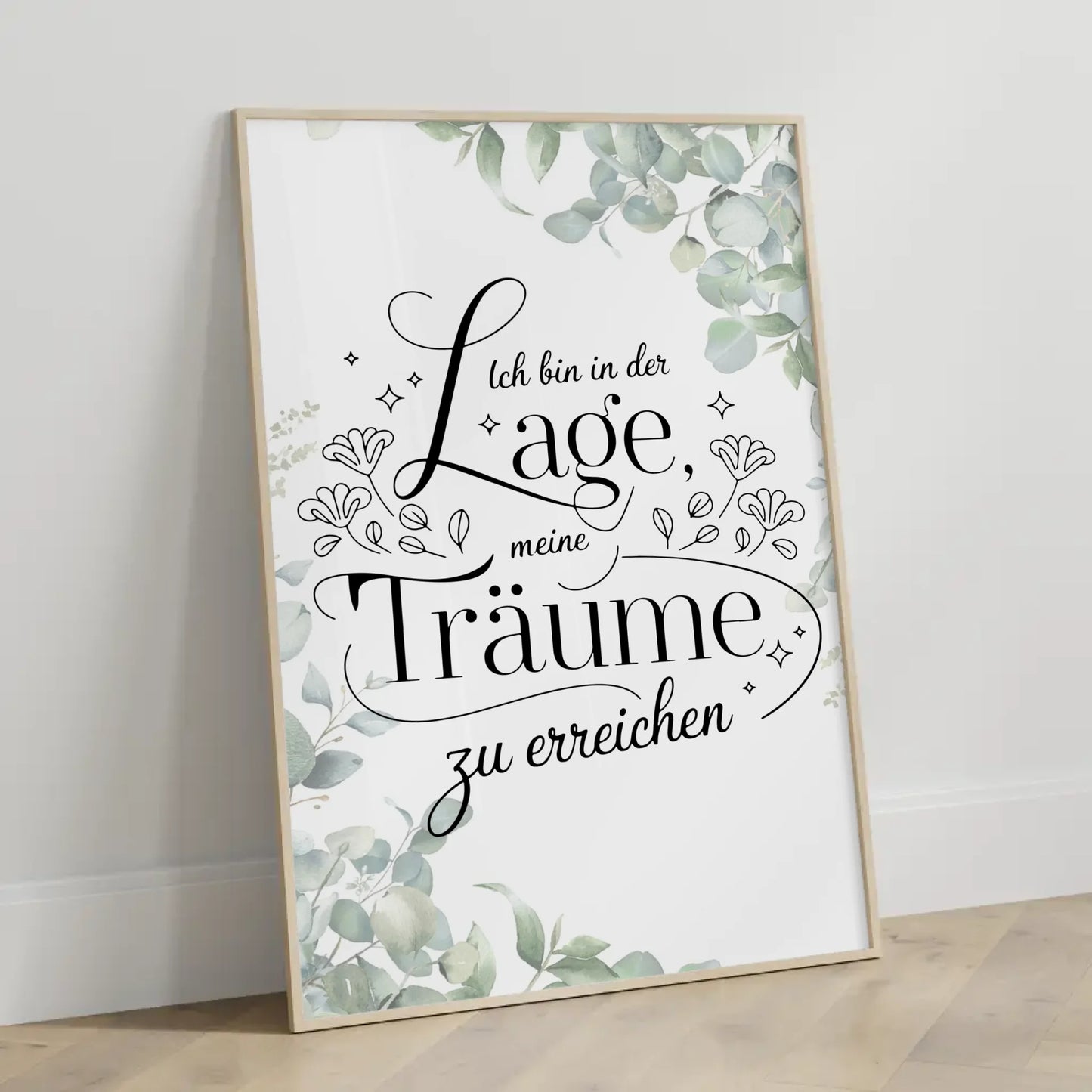 Affirmationsposter Ich bin in der Lage positiv träumen erreichen