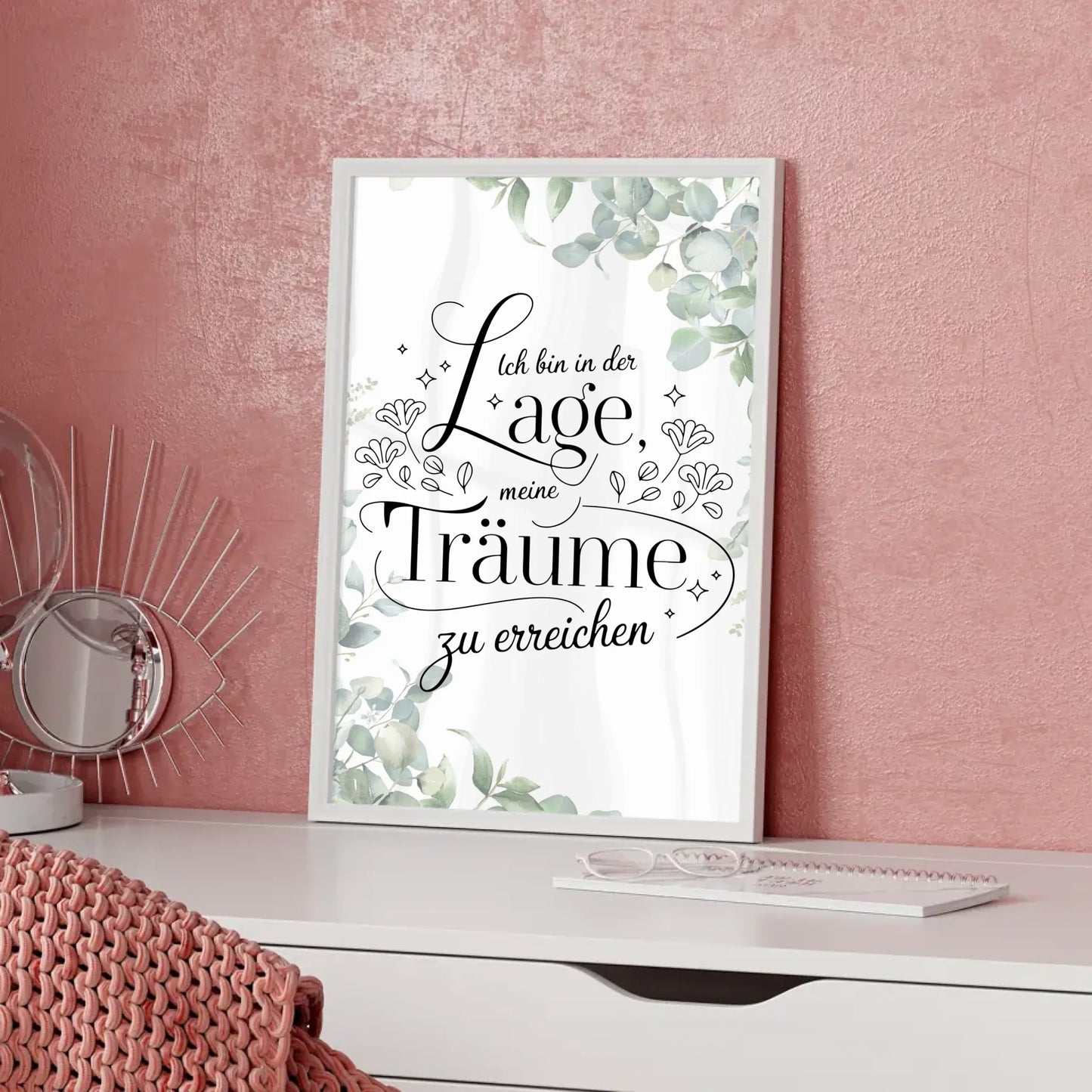 Affirmationsposter Ich bin in der Lage positiv träumen erreichen