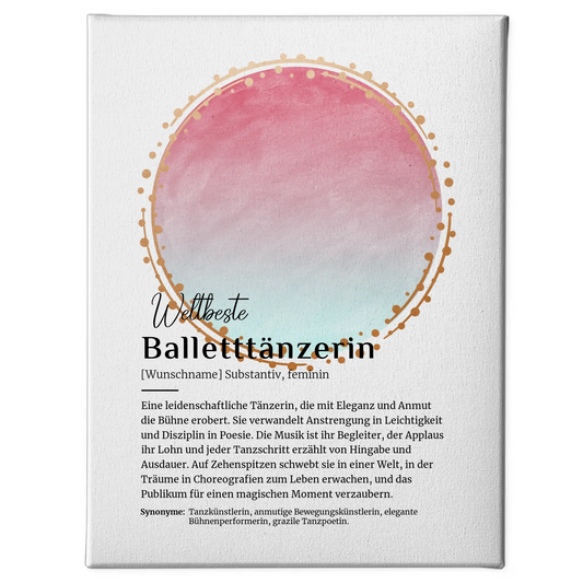 Leinwand Definition Balletttänzerin mit Namen Geschenk