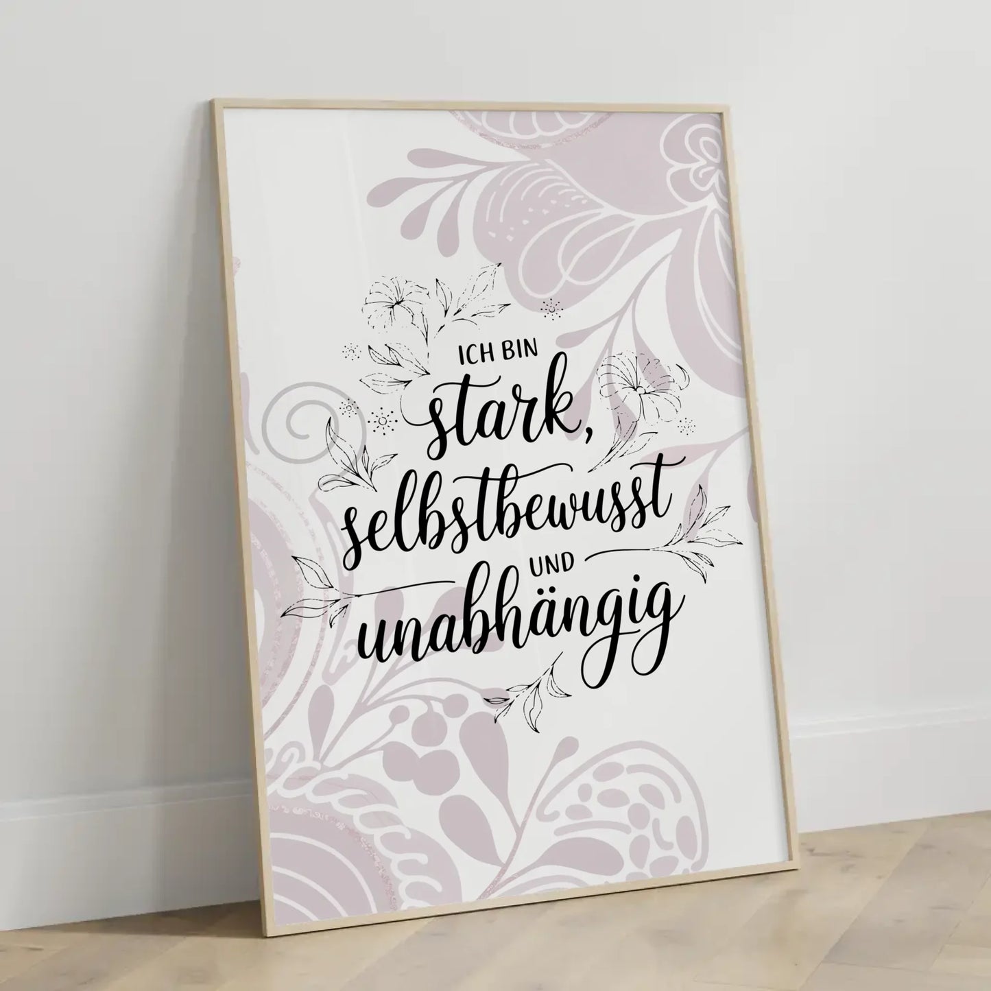Affirmations Poster Ich bin stark selbstbewusst unabhängig