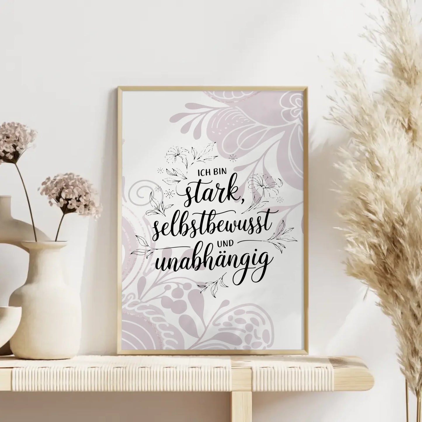Affirmations Poster Ich bin stark selbstbewusst unabhängig