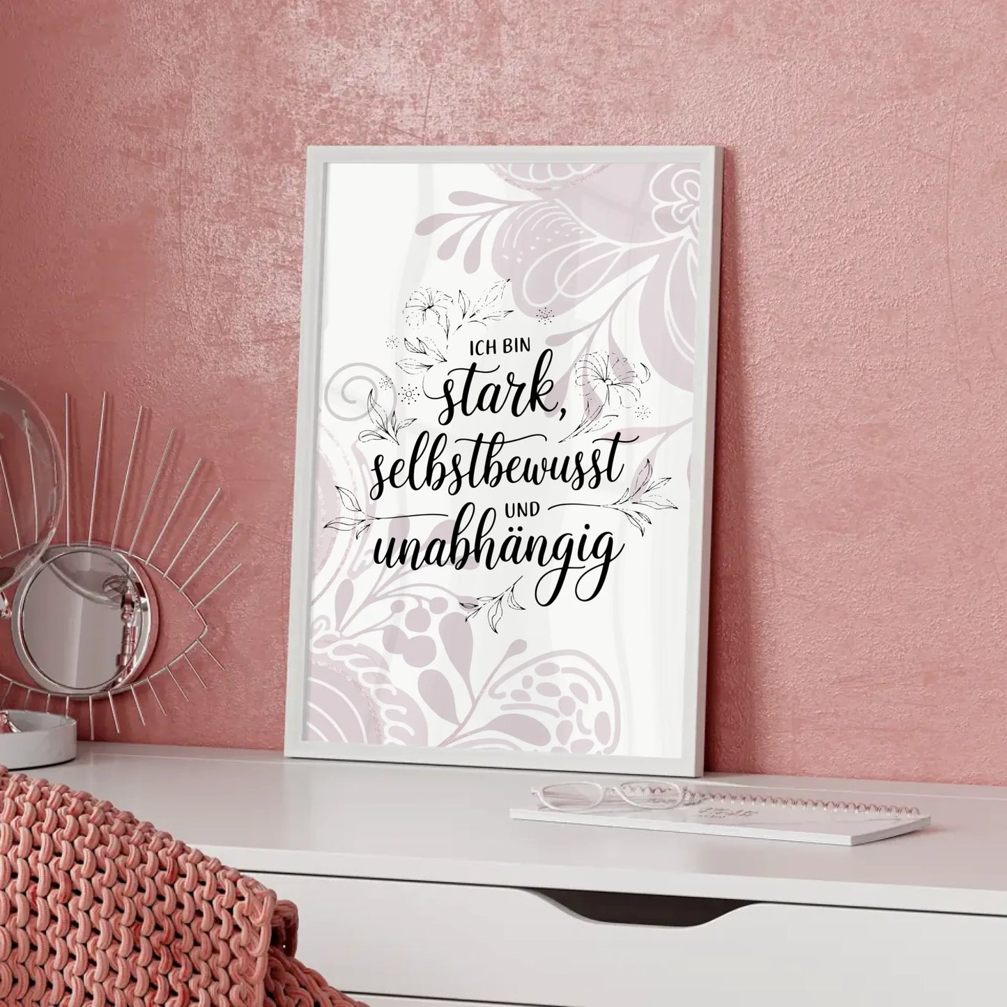 Affirmations Poster Ich bin stark selbstbewusst unabhängig
