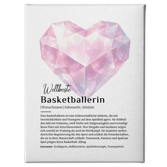 Leinwand Definition Basketballerin Basketball mit Namen Geschenk