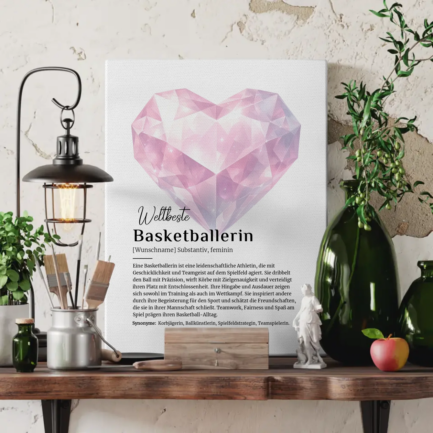 Leinwand Definition Basketballerin Basketball mit Namen Geschenk