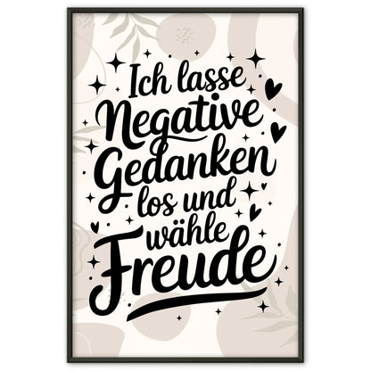 Affirmationsposter Ich lasse negative Gedanken los positiv
