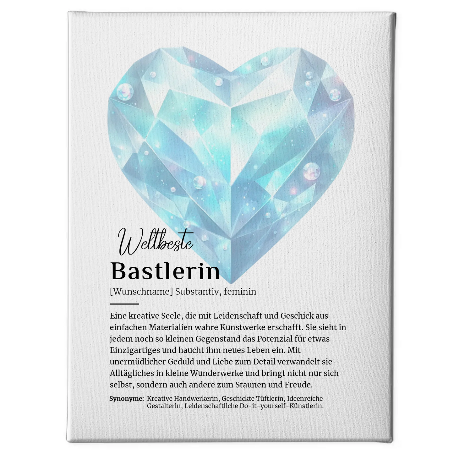 Personalisierte Leinwand Definition für Bastlerin mit Namen Geschenkidee