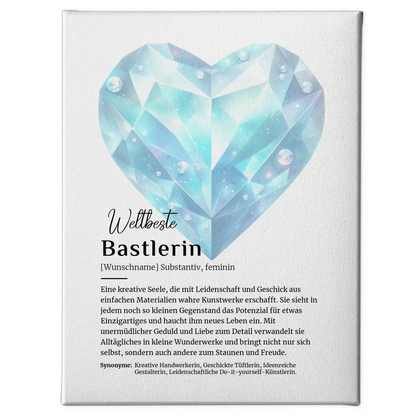 Personalisierte Leinwand Definition für Bastlerin mit Namen Geschenkidee