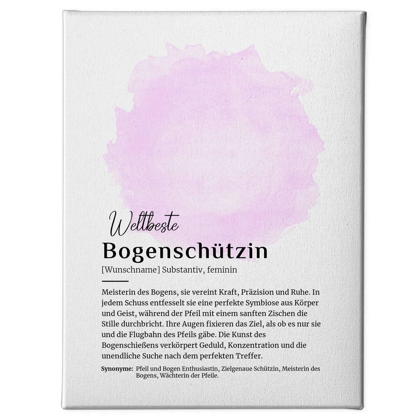Leinwand Definition Bogenschützin Bogenschießen mit Namen Geschenk