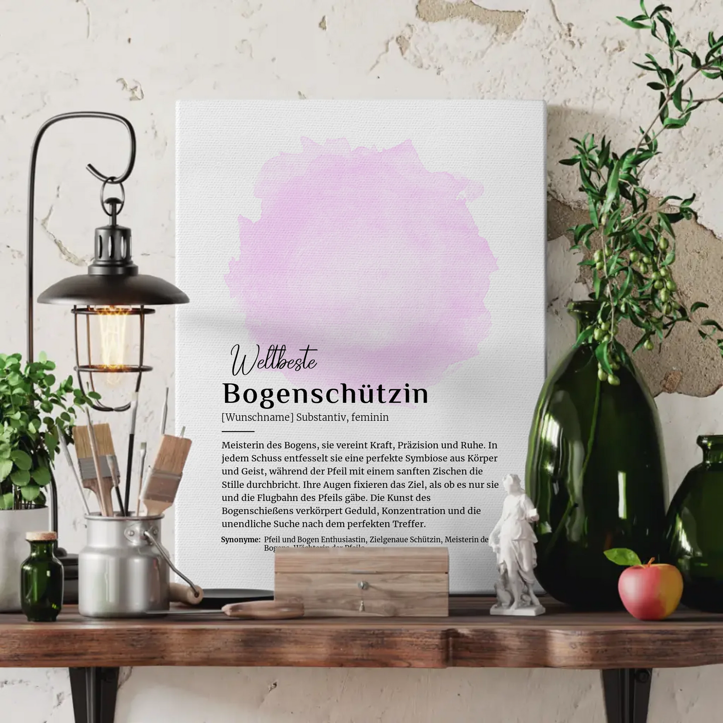 Leinwand Definition Bogenschützin Bogenschießen mit Namen Geschenk