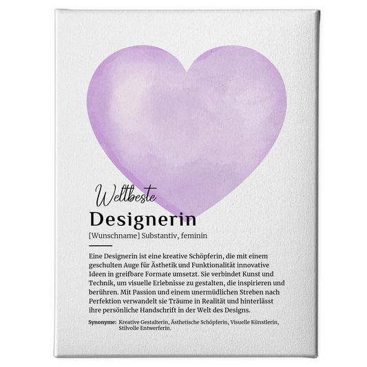 Leinwand Definition Designerin Design mit Namen Geschenk