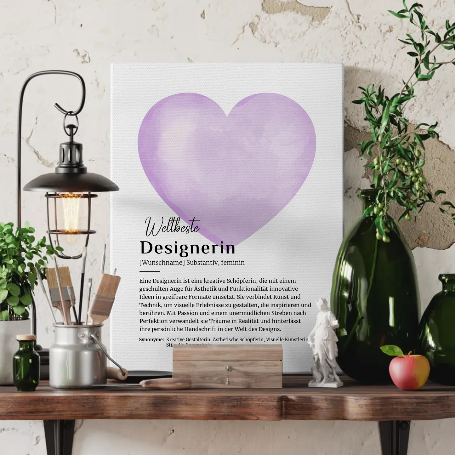 Leinwand Definition Designerin Design mit Namen Geschenk