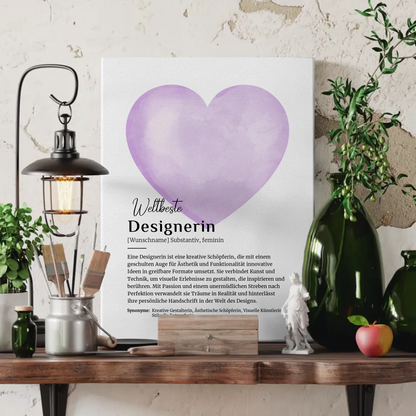 Leinwand Definition Designerin Design mit Namen Geschenk