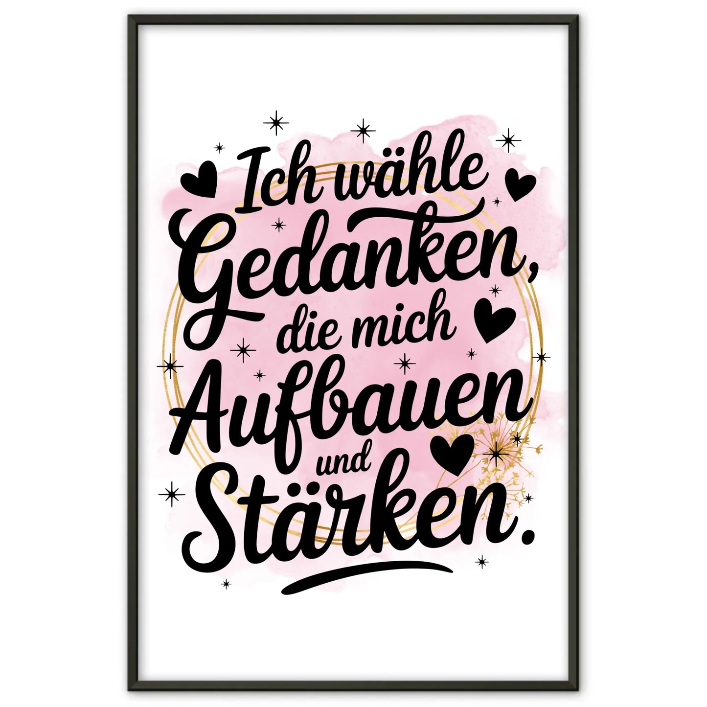 Affirmations Poster Ich wähle Gedanken die mich stärken positiv