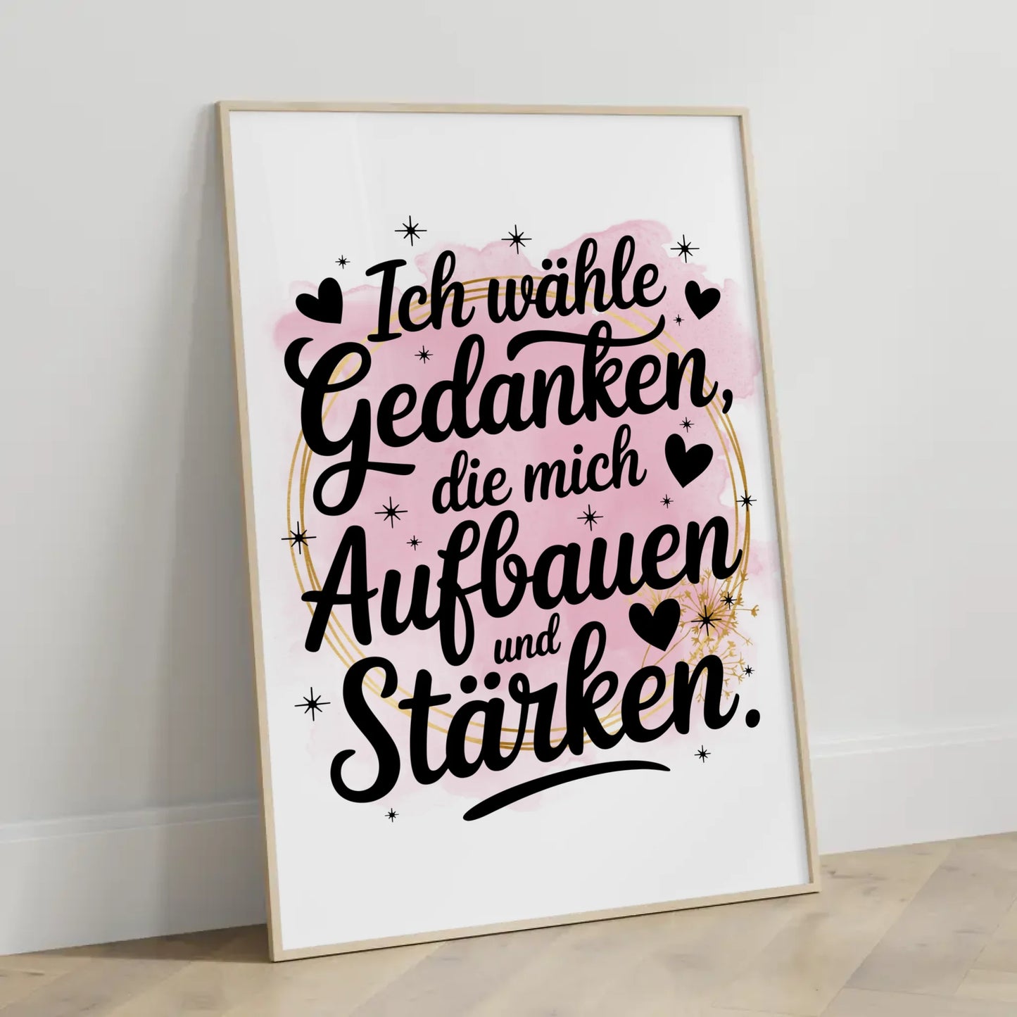 Affirmations Poster Ich wähle Gedanken die mich stärken positiv