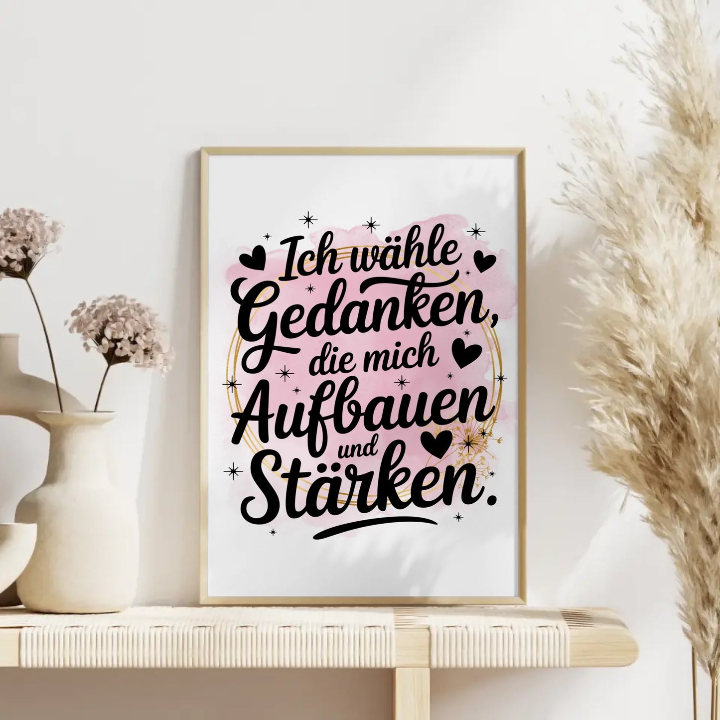 Affirmations Poster Ich wähle Gedanken die mich stärken positiv