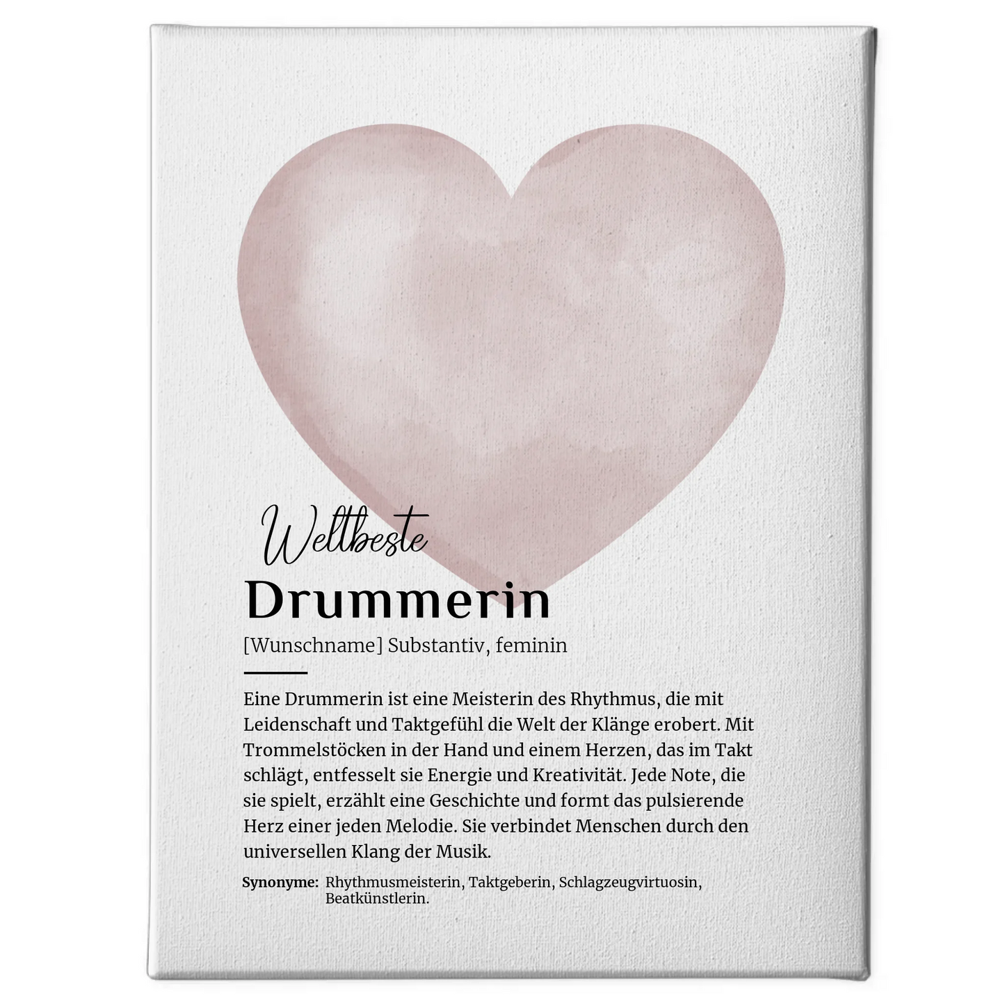 Leinwand Definition Drummerin Drummer mit Namen Geschenkidee