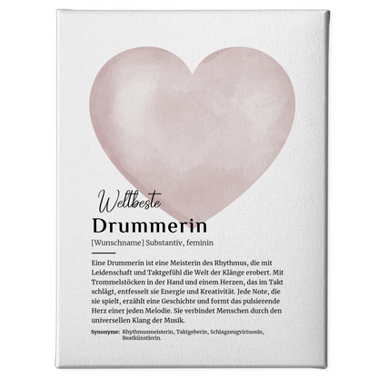 Leinwand Definition Drummerin Drummer mit Namen Geschenkidee