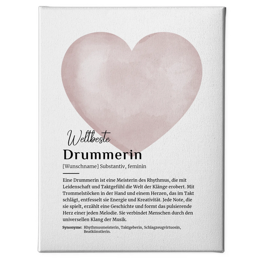 Leinwand Definition Drummerin Drummer mit Namen Geschenkidee